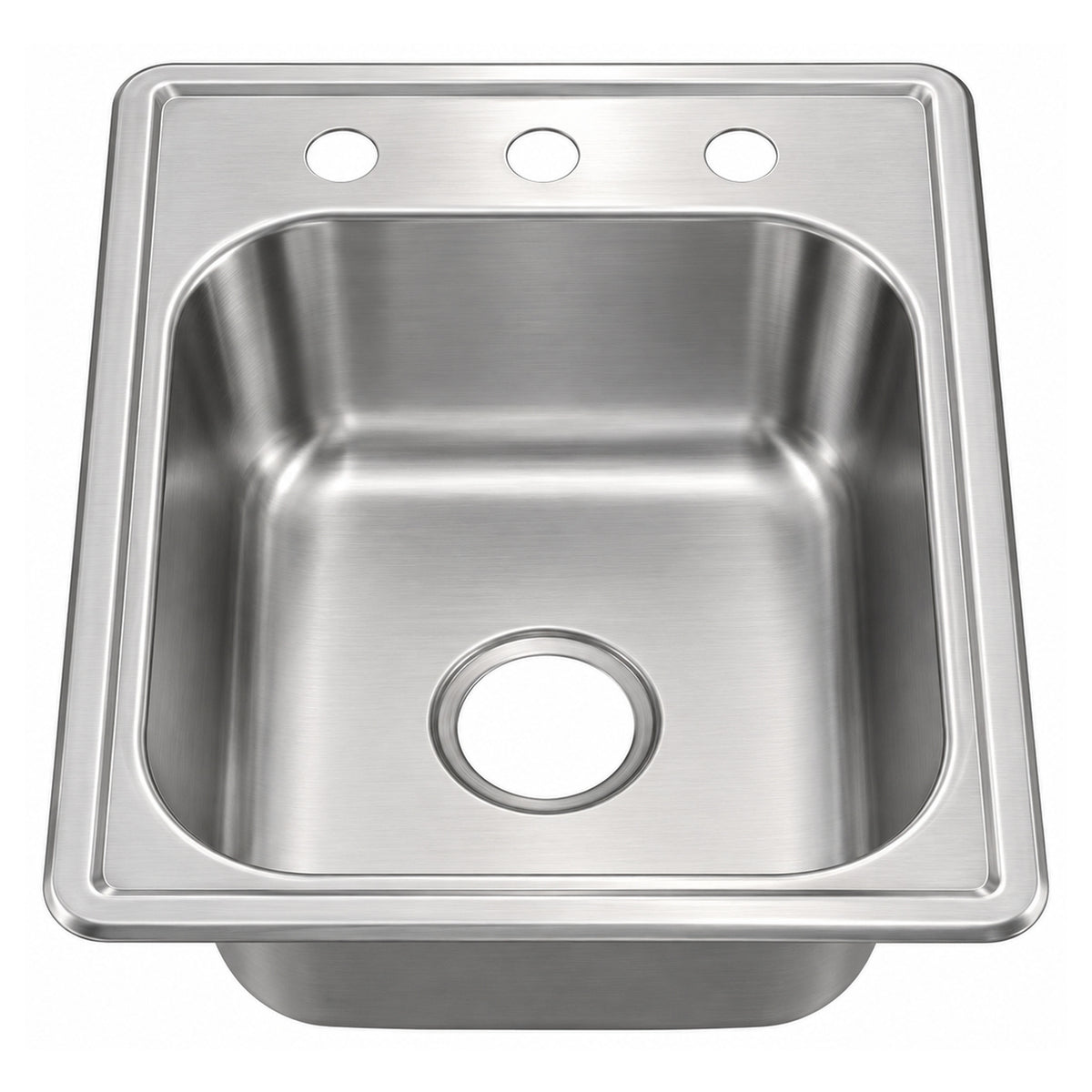SANIKB 5643A — Narrow 17x22 Drop-In Single Bowl Stainless Steel Kitchen Sink, 3-Hole