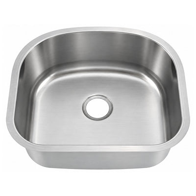 SANIKB 6054A — D-Shaped Single Bowl Undermount Stainless Steel Sink 23-5/8x21-1/4