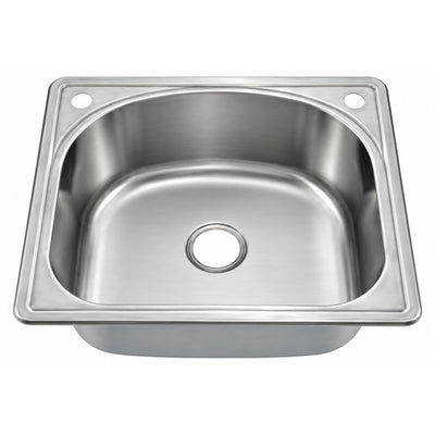 SANIKB 6356B — Large-Basin Drop-In Single Bowl Stainless Steel Kitchen Sink 25x22, 2-