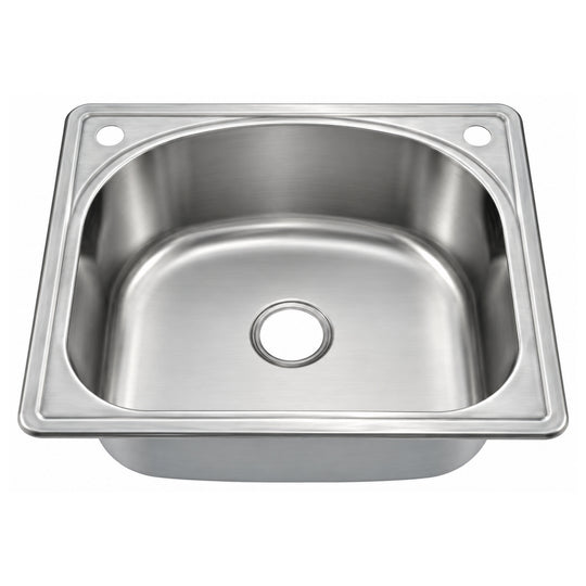 SANIKB 6356B — Large-Basin Drop-In Single Bowl Stainless Steel Kitchen Sink 25x22, 2-