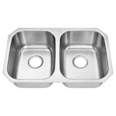 SANIKB 7445A — Even-Split Twin 13-Inch Bowl Undermount Bar & Prep Sink 29-1/4 x 18