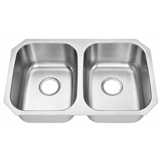 SANIKB 7445A — Even-Split Twin 13-Inch Bowl Undermount Bar & Prep Sink 29-1/4 x 18