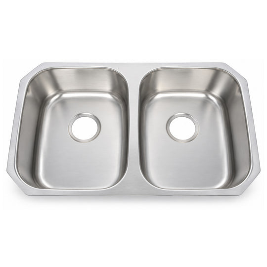 SANIKB 7447A — Double Bowl Undermount Bar Sink 29-1/4 x 18, 13 x 16 Basins Each
