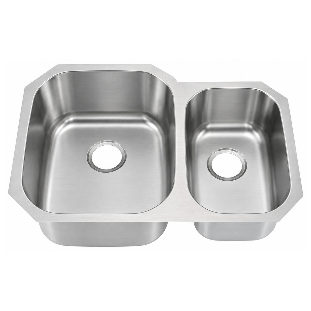 SANIKB 7553AL — 60/40 Offset Undermount Kitchen Sink, 15-3/4 Big Bowl, 29-1/2 x 20-7/8