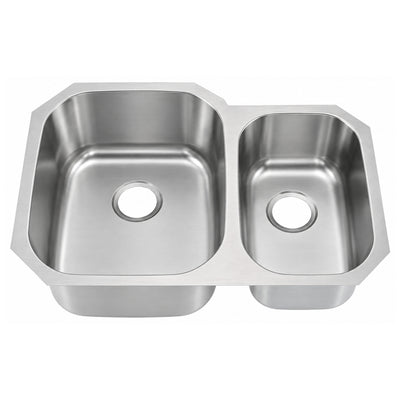SANIKB 7553AL — 60/40 Offset Undermount Kitchen Sink, 15-3/4 Big Bowl, 29-1/2 x 20-7/8