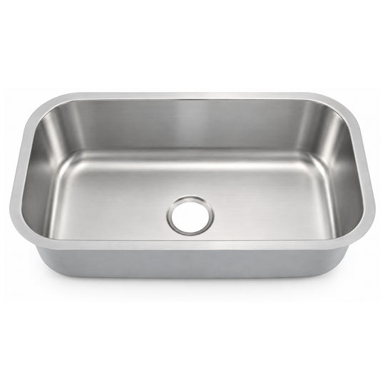 SANIKB 7646A — Wide 28-Inch Basin Undermount Kitchen Sink in 304 Stainless, 30x18