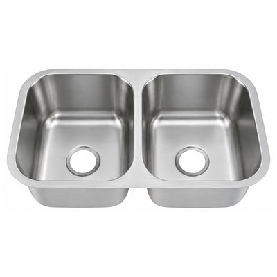SANIKB 8046A — 50/50 Double Bowl Undermount Kitchen Sink 31-1/2 x 18-1/8, 6-9 Inch De