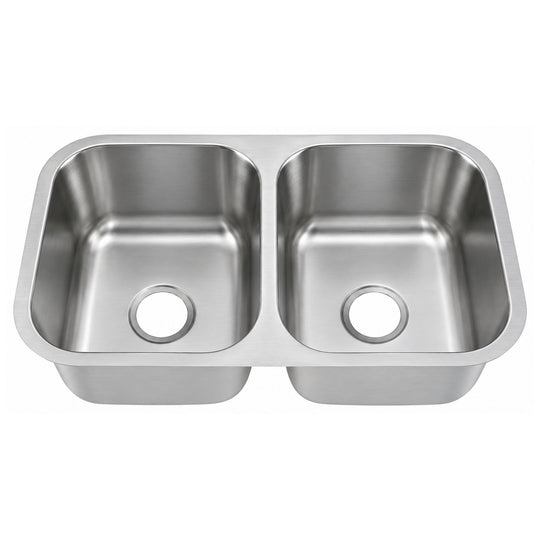SANIKB 8046A — 50/50 Double Bowl Undermount Kitchen Sink 31-1/2 x 18-1/8, 6-9 Inch De