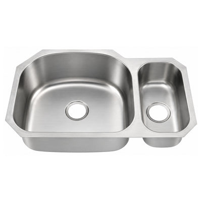 SANIKB 8152AL — 80/20 Double Bowl Undermount Kitchen Sink 31-1/8, 21-1/4 Bowl Left
