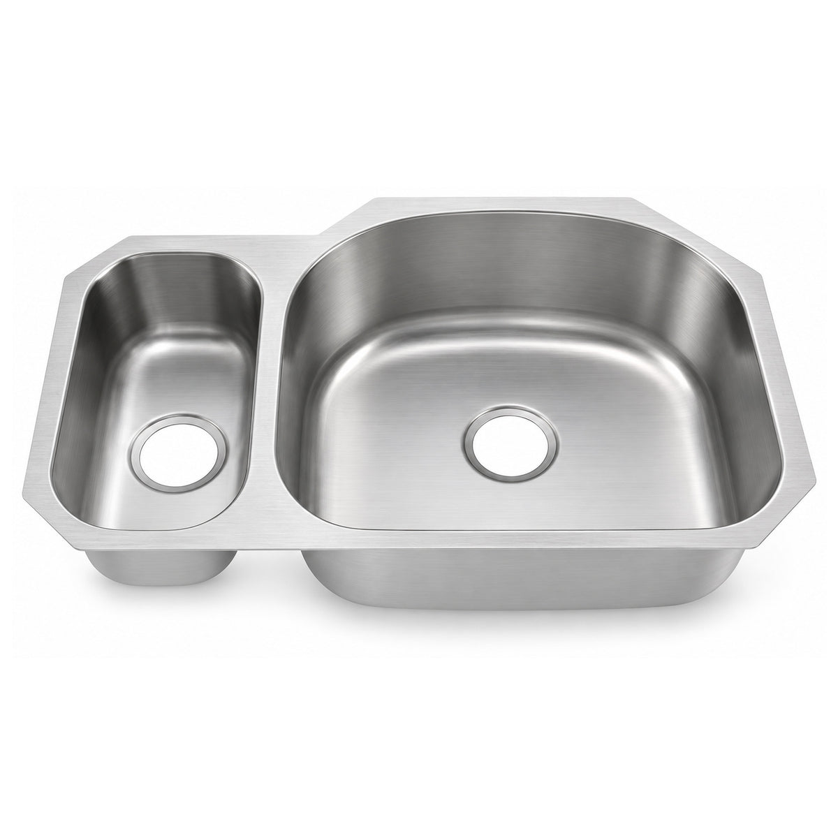SANIKB 8152AR — 20/80 Double Bowl Undermount Kitchen Sink 32-1/8, 21-1/4 Bowl Right