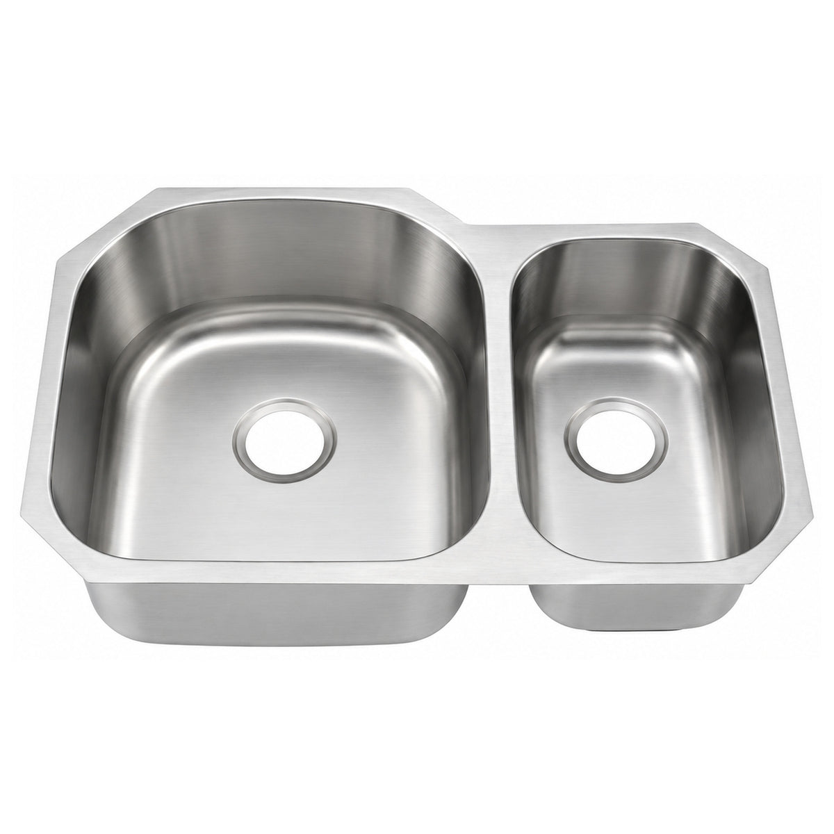 SANIKB 8153AL — Left-Hand Offset Double Bowl Undermount Kitchen Sink 31-1/4 x 20-1/2