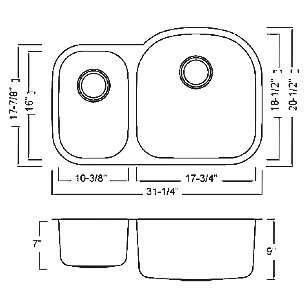 SANIKB 8153AR dimension drawing