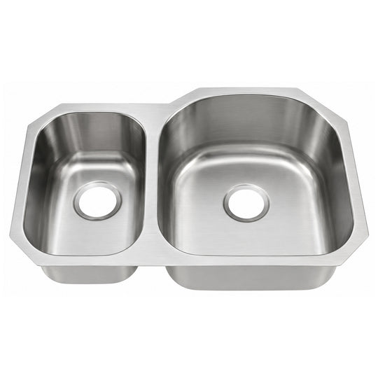 SANIKB 8153AR — Right-Hand Offset Double Bowl Undermount Kitchen Sink 31-1/4 x 20-1/2