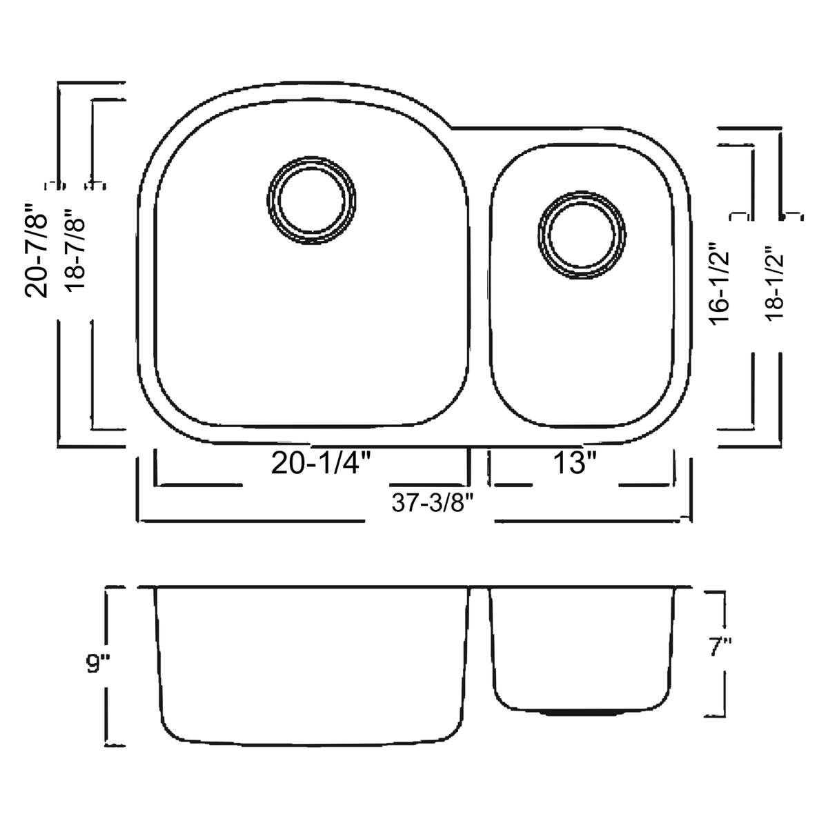 SANIKB 9653AL dimension drawing