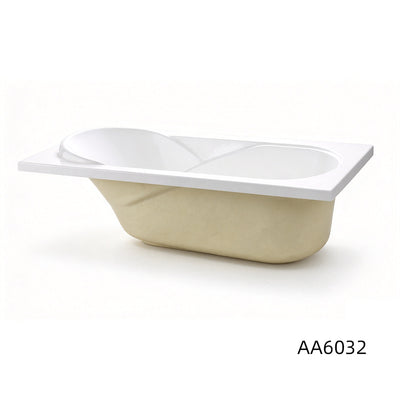 SANIKB AA6032 flat-rim drop-in acrylic bathtub with raised lounge backrest