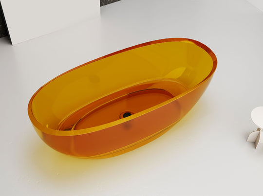Amber Rounded Transparent Bathtub with Low Base; original factory model XA-8817T catalogue detail view 1