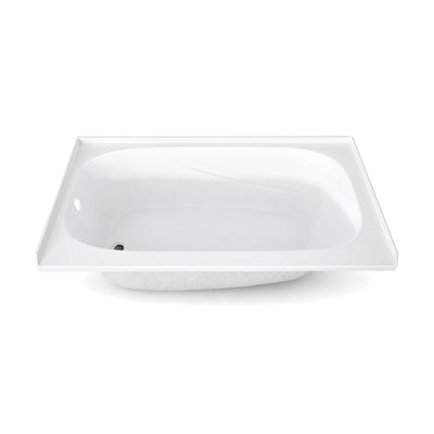 SANIKB BBD6032L - white alcove bathtub with tile flange on three sides, textured floor and left-hand drain