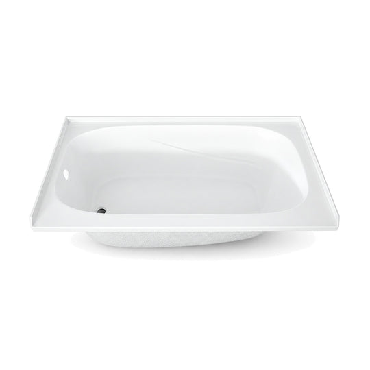 SANIKB BBD6032L - white alcove bathtub with tile flange on three sides, textured floor and left-hand drain