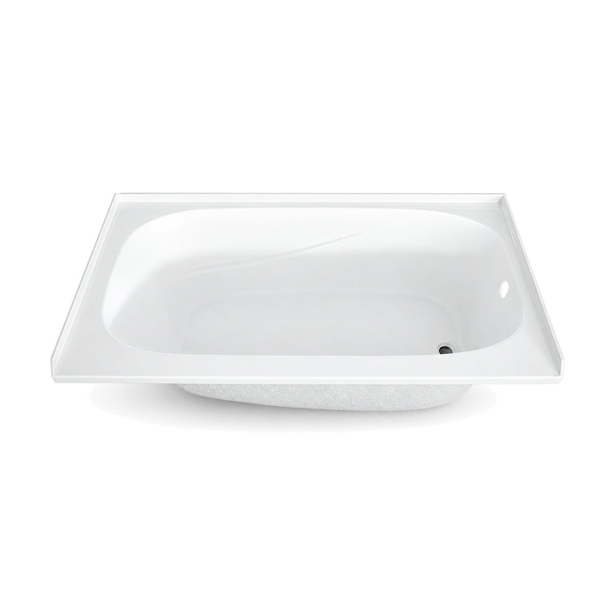SANIKB BBD6032R - white alcove bathtub with tile flange on three sides, textured floor and right-hand drain