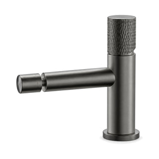 Gun metal grey bidet faucet with knurled top control and short spout with ball-joint swivel nozzle — SANIKB B703B 05 45 2