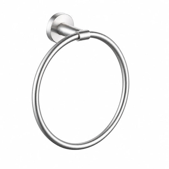 Brushed Nickel Towel Ring — wall-mounted SUS304 stainless steel bathroom hardware | SANIKB