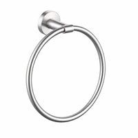 Square Brushed Nickel Towel Ring
