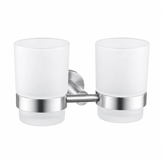 Brushed Nickel Tumbler Holder — wall-mounted SUS304 stainless steel bathroom hardware | SANIKB
