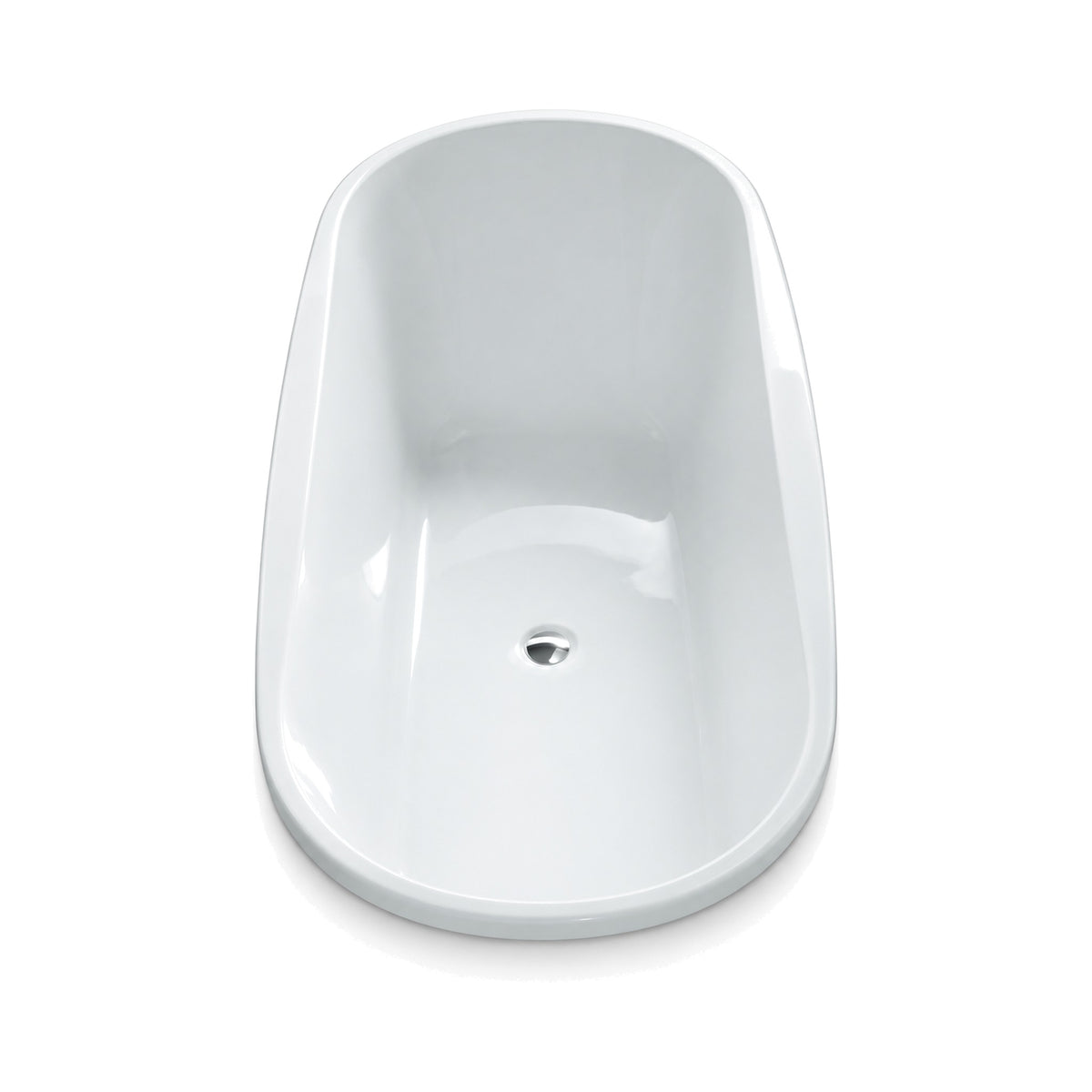 SANIKB D-8022Q - white gloss stadium-shaped drop-in acrylic bathtub with a narrow rounded flange