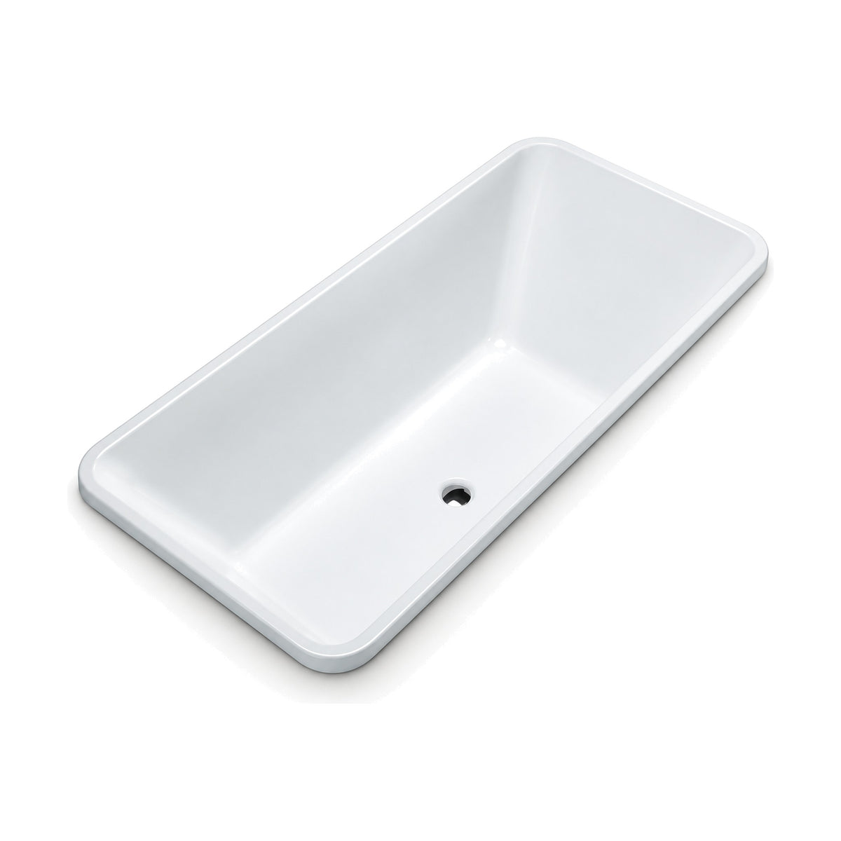 SANIKB D-8020Q - white rounded-rectangle double-ended drop-in bathtub with a narrow flange
