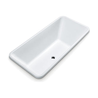 SANIKB D-8020Q - white rounded-rectangle double-ended drop-in bathtub with a narrow flange