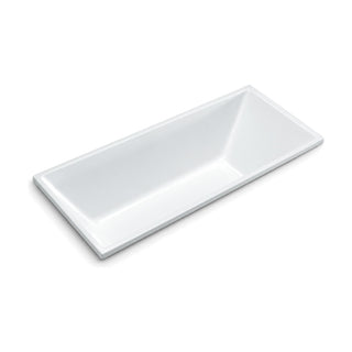 SANIKB D-8021Q - white rectangular drop-in bathtub with a narrow flat flange