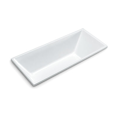 SANIKB D-8021Q - white rectangular drop-in bathtub with a narrow flat flange