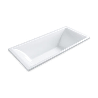 SANIKB D-8026Q - white double-ended rectangular drop-in bathtub with curved sloped backrests at both ends