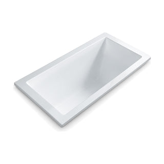 SANIKB D-8061Q - white rectangular drop-in tub with a wide flat flange