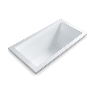 SANIKB D-8061Q - white rectangular drop-in tub with a wide flat flange
