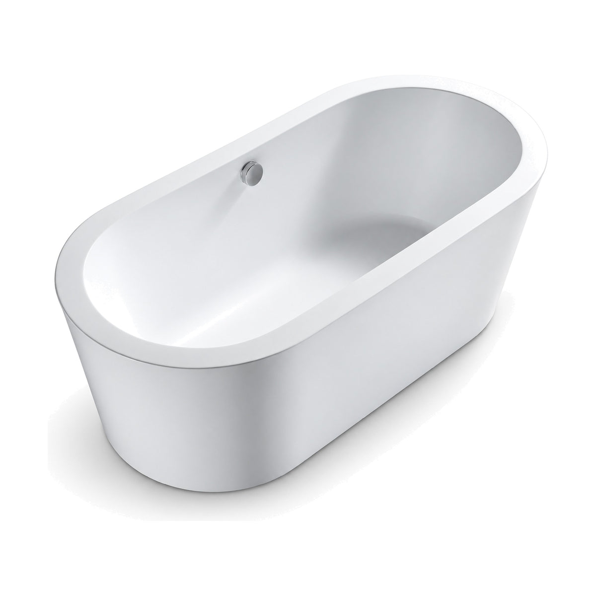 SANIKB FT032–FT034 - all-white oval freestanding tub with a wide flat rim, straight sides and a round overflow cap