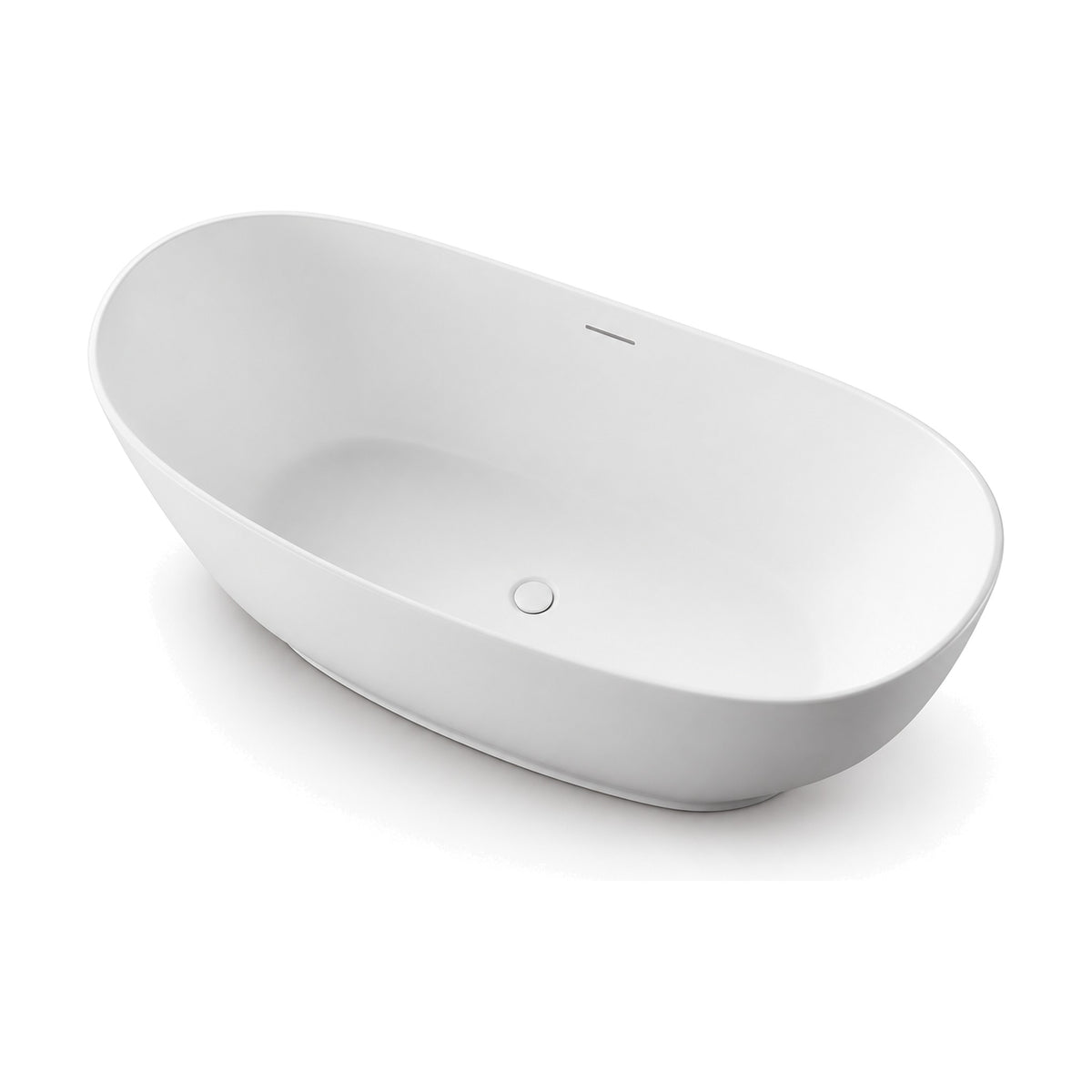 SANIKB D-8379 - matte white double slipper freestanding tub with both ends raised and a tapered body