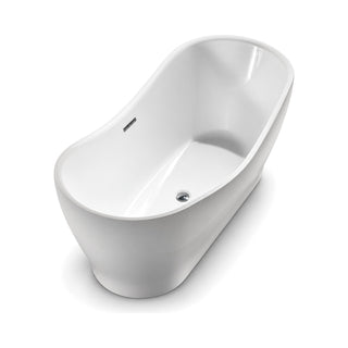 SANIKB D-8321 - gloss white double slipper freestanding tub with both ends raised and a rim dipping at the middle