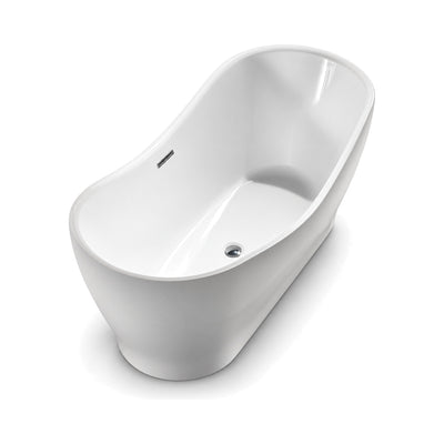 SANIKB D-8321 - gloss white double slipper freestanding tub with both ends raised and a rim dipping at the middle