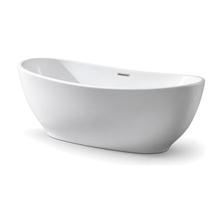 SANIKB D-8316 - white double slipper freestanding tub with a bowl-shaped body, raised ends and slim rim