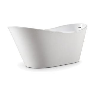 SANIKB D-8098 - white double slipper freestanding tub with one raked end, one upright end and a dipped rim