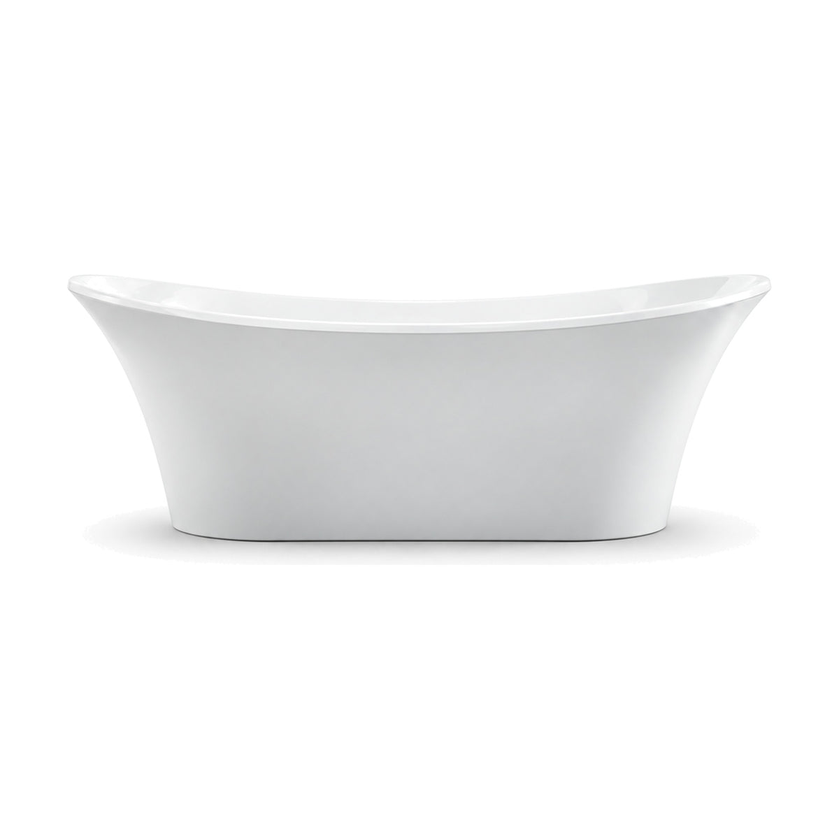 SANIKB D-8063 - gloss white 1800 mm double slipper freestanding tub with flared raised ends and slim rim