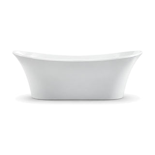 SANIKB D-8063 - gloss white 1800 mm double slipper freestanding tub with flared raised ends and slim rim