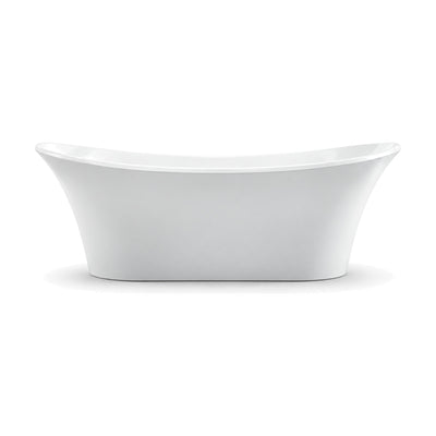 SANIKB D-8063 - gloss white 1800 mm double slipper freestanding tub with flared raised ends and slim rim