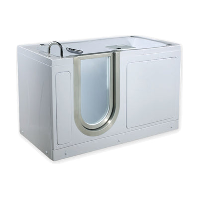 SANIKB BG-321 - gloss white walk-in whirlpool and air tub with inward-swinging glass door and seat back jets