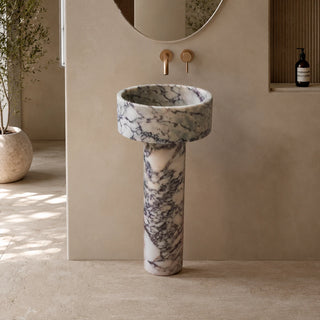Calacatta Viola Marble Flared Pedestal Basin