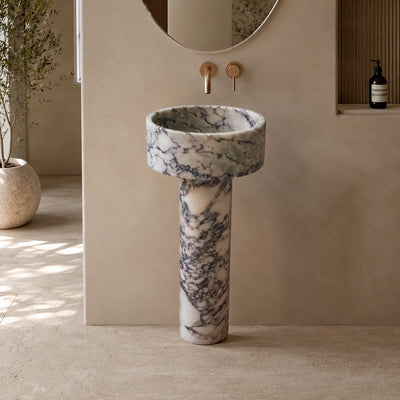 Calacatta Viola Marble Flared Pedestal Basin