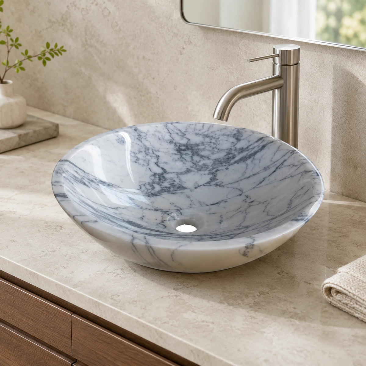 Carrara White marble Basin