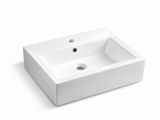SANIKB D01 white ceramic basin, above-counter or wall-hung