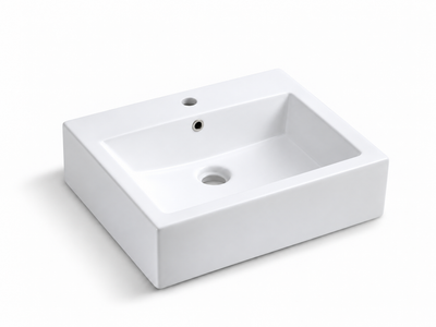 SANIKB D02 white ceramic basin, above-counter or wall-hung